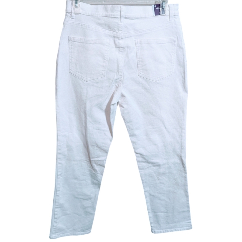 Gloria Vanderbilt womens White Jeans sz 14 short classic rise tapered leg w-201 - Picture 2 of 8